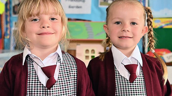 September meant only one thing … back to school and first day of school for some including Minnie Pelter amd Zoya Menovska on their first day at St Joseph’s Girls National School, Clonakilty. (Photo: Martin Walsh)