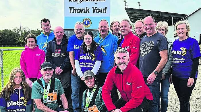 Skibbereen Charity Adventure Race which took place in October was once again organised by the local Lions Club and was a another huge success, raising €30,000, all of which goes to worthy causes in the local area. Pictured here, at event HQ in Castlehaven GAA grounds were some organisers, volunteers and competitors.