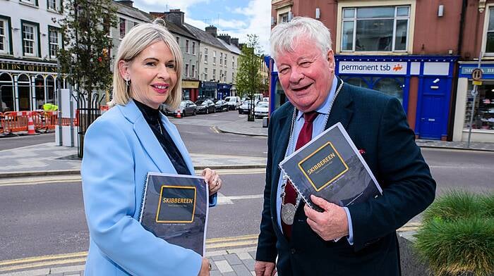 After almost a year of consultation and planning meetings, Cork County Council’s Town Centre First regeneration plan was launched in May. It contains 36 specific objectives, projects and principles, which could see the town in line for a new ecology park at The Marsh, a public space at Levis’ Quay, and a new riverside walk. Cllr Joe Carroll (FF) attended the launch with the new city manager Valerie O’Sullivan.