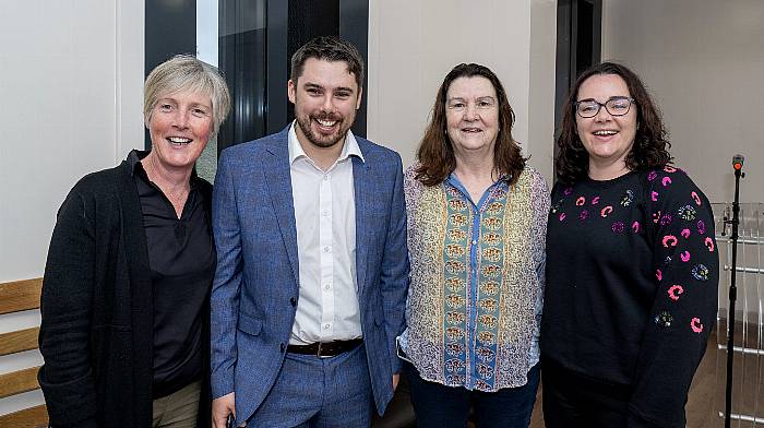 Nurse Liz Curtin, Brendan Walsh, ADON; occupational therapist Una Scannell, and nurse Alanna McHugh  at the reopening of the HSE Centre for Mental Health Care and Recovery at Bantry General Hospital. (Photo: Brian Lougheed)