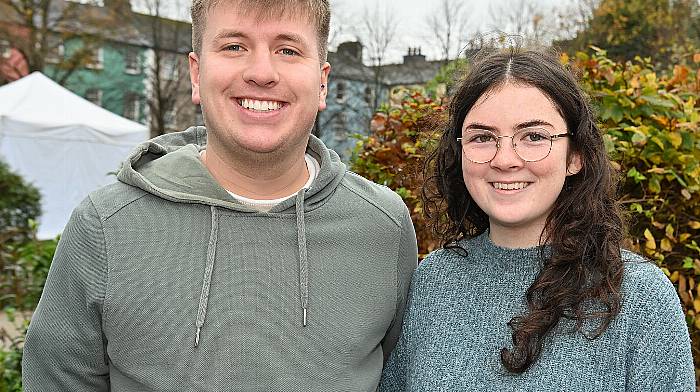 Timoleague’s John Collins and Sarah Harrington out and about in Clonakilty.   (Photo: Martin Walsh)