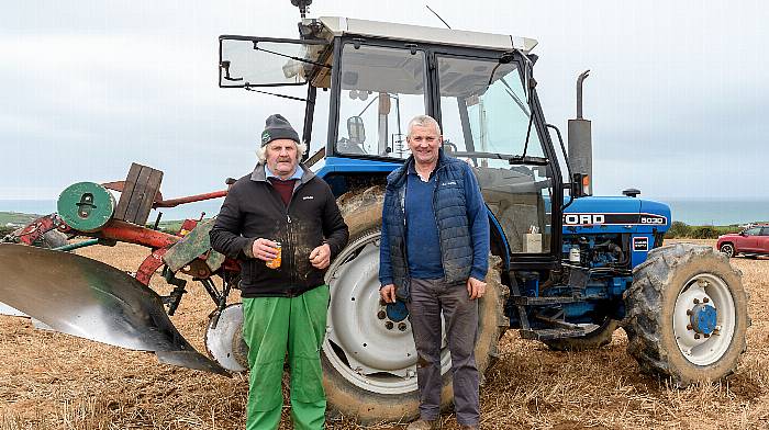 John Deane from Bandon and Stanley Deane from Innishannon competed in the senior conventional class with a Ford 5030 at the Clonakilty ploughing match which was the second ploughing match of the 2024/2025 season in the Cork West region and which was recently held on the lands of the Wolfe family in Ardgehane, Timoleague.  (Photo: David Patterson)