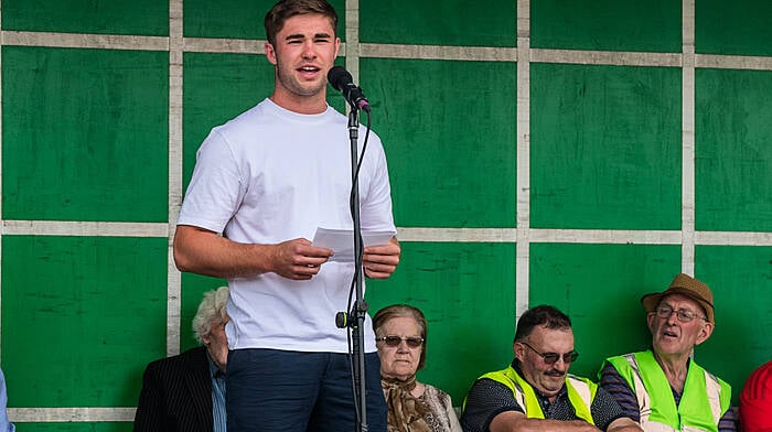 Munster/Ireland rugby star and Innishannon native, Jack Crowley opened the Innishannon Steam & Vintage Rally in June. (Photo: Andy Gibson)