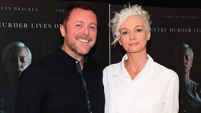 Damian McCarthy from Bantry, pictured here with actor Carolyn Bracken, became the talk of the horror movie world in 2024 after the release of his film Oddity. Shot in Bantry House, the film stars Carolyn Bracken, Gwilym Lee, Caroline Menton, Steve Wall and Tadhg Murphy.