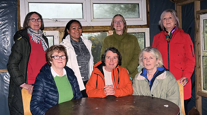 A new women’s shed was set up in Clonakilty and photographed in their soon-to-be renovated shed were members, seated Catherine Sutton, Maria Hennessy (assistant secretary) and Maureen Griffin (vice-chairperson).  Standing (left to right): Marian Cadogan (secretary), Lenelyn Lindenfeld, Jacquie O’Regan and Rosemary Dempsey (chairperson).  (Photo: Martin Walsh)