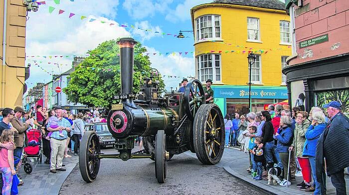 Alan Barry, Half Way, manoeuvers his traction engine, ‘The Owenabue Rambler’ onto Pearse Street during the Clonakilty Old Time Fair which attracted huge crowds to the town in July.