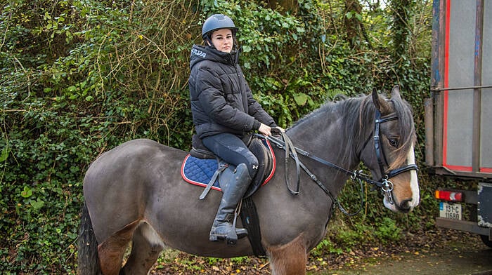 Katie Morley from Macroom with her horse Brandy at West Cork Cheval’s event which was held in aid of Leap Community Pre-school.   (Photo: Gearoid Holland)