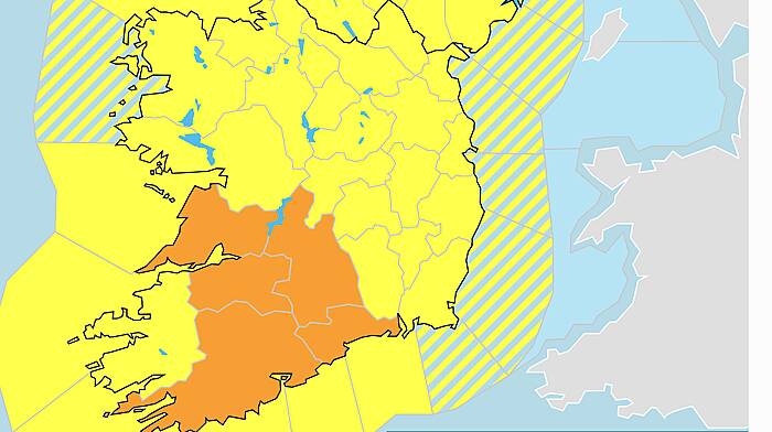 Red warning: 'Highest accumulations' for West Cork Image