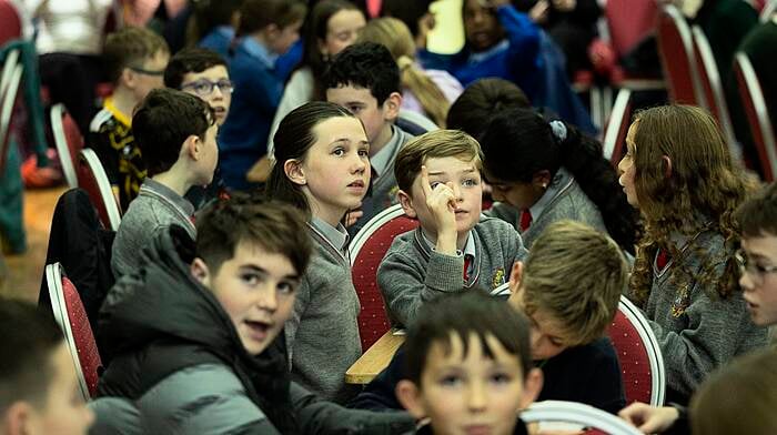 Cloghroe National School’s Joe Ryan considering the questions at the Cork Primary Science Quiz competition where 180 school children from 60 Cork primary schools competed in a special event to promote science, technology, engineering and maths.  The announcement of Cloghroe National School as the overall winners was met with rapturous applause as the weeks of preparation and practice bore fruit during eight rounds of tough questions and challenges. The initiative is organised by Cork City Council with support from the Royal Society of Chemistry and the School of Chemistry at UCC.