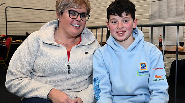 Julianne Creed from Inchigeela and Tadgh O’Farrell from Dunmanway at the Cork North-West and Cork South-West count centre at the Mallow GAA complex last Saturday.  (Photo: Martin Walsh)