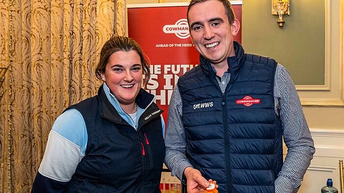 Oonagh Healy, Dunmanway & Brian Shorten, Cowmanager. (Photo: Andy Gibson.)