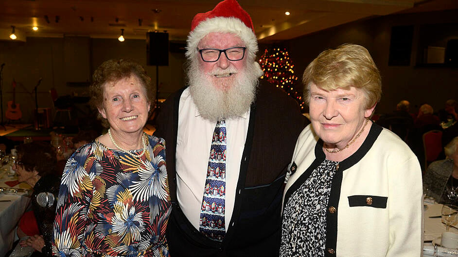 Pictured at the St Micheals centre Bandon Christmas party was Sean Meehan with Gobnait Shannon and May O'Keeffe. (PHOTO: Denis Boyle)