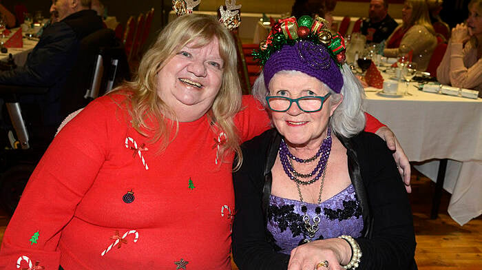 Pictured at the St Micheals centre Bandon Christmas party was Geraldine McCarthy and Margerat Dixon. Picture Denis Boyle