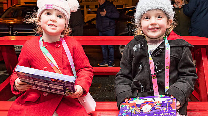 Christmas lights swiltched on in Castletownbere Sarah Sheehan and Ceoladh Browne waiting for the magic   Picture: Anne Marie Cronin Photography