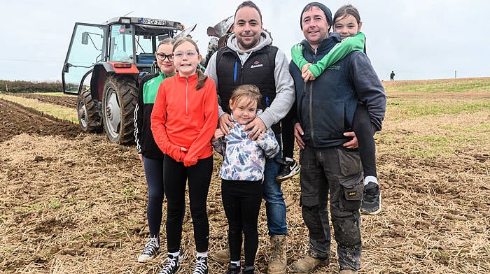 Chloe, Sophie, Katie, James and Ellie Dullea with James Cussen (all Rosscarbery) enjoying their day at the Cahermore 68th annual ploughing match which was the third ploughing match of the 2024/2025 season in the Cork West region and was held on the lands of Diarmuid and Ann Keohane, Creaghbeg, Clonakilty.
Picture: David Patterson, Tractor Run – Cork