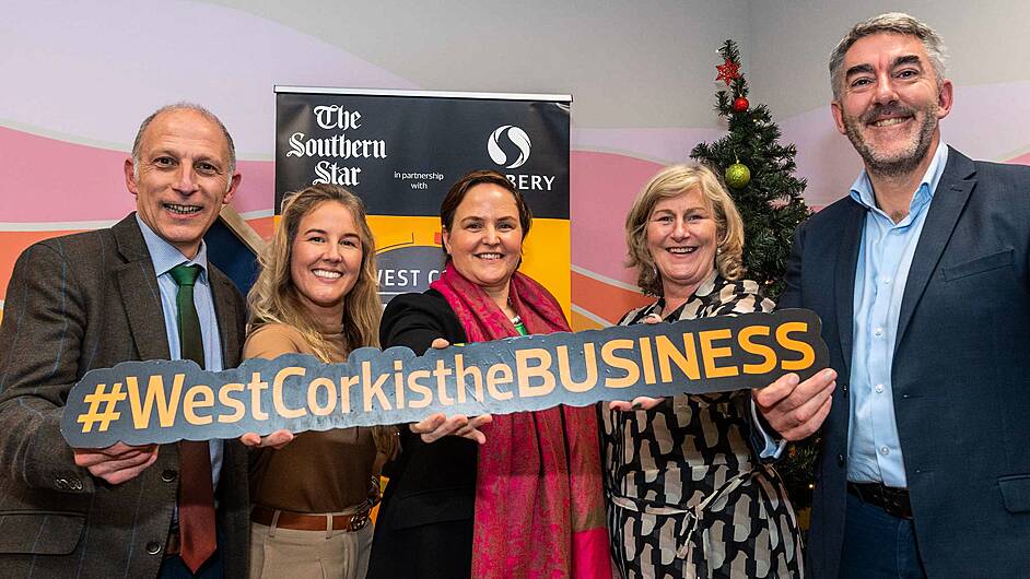 The judges at the event with MC Judie Russell. From left: Paul Di Rollo; MC Judie Russell, Aishling Goulden, Josephine O’Driscoll and Seán Mahon. (Photo: Andy Gibson)