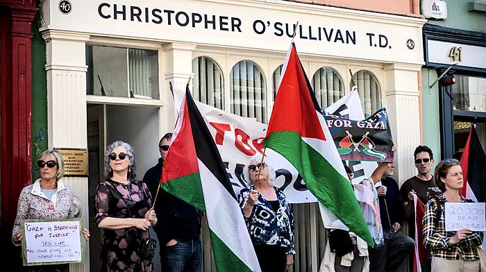 Gaza protest held at Clonakilty Fianna Fáil constituency offce Image
