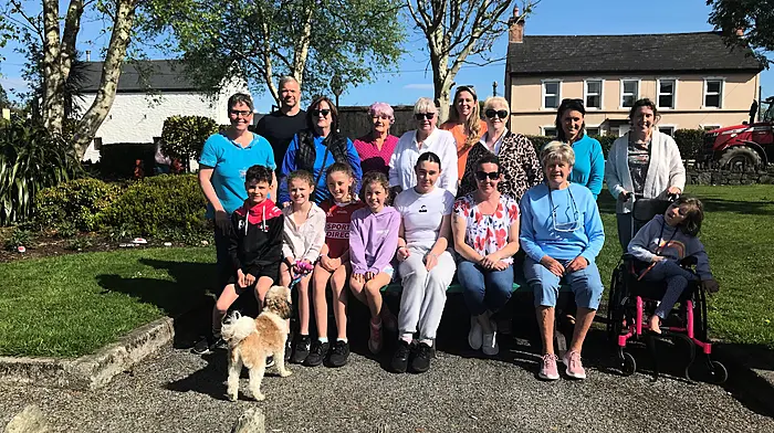 A group of dedicated learners from Cork College of FET Dunmanway hand-painted stones for Dunmanway’s Lakeside Gardens. These stones were added to the garden last Saturday with the help of Dunmanway Community Council, FET and FRC. Back (from left): Ita Harris, Brian Higgins, Mary McCarthy, Mairead Higgins, Pauline McSweeney, Tracy Sheehan, Jennifer Curran, Deirdre Kelly, and Siobhán Higgins. Front (from left): Reece Collins, Lauren Collins, Chloe Collins, Lola Higgins, Amy O'Sullivan, Donna O'Sullivan, Nancy Kelly, and Hannah Higgins.