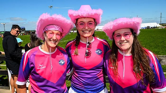 Hayley Coachford, Kate McCormack and Danielle Nelson of the Charlies Angels team from Kinsale enjoying the sun at the Heineken Kinsale Rugby Sevens last weekend.   (Photo: John Allen)