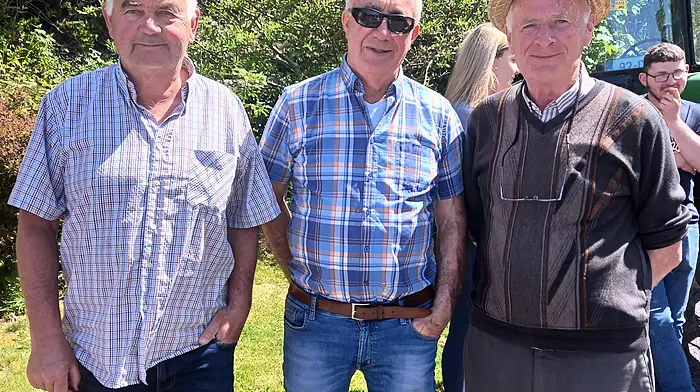 Tim Collins, Cornie Bohane, and Pat Courtney all enjoying a day out supporting the Rath Vintage Club’s annual tractor run.
