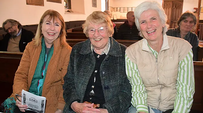 Sioban de Vane, Freda Salter-Townshend and Emma Horler at St. Barrahanes Church in Castletownshend last Friday. Below: David Pavlik, Czech Republic and Oisín Huna from Bantry. (Photos: Anne Minihane & Andy Gibson)