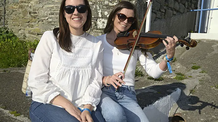 NEWS 11/5/2025 Pictured at the annual Fiddle fair at Baltimore West Cork was Suzanna Donovan and Rachel O'Boyle from Leap. Picture Denis Boyle