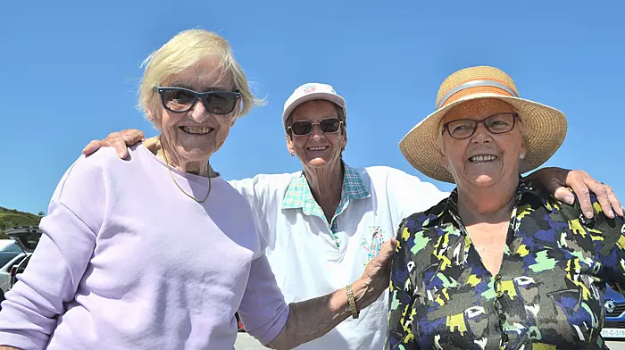 Above: Anna Crowley, Helen Gallahger, and Mary Dwyer  at Tragumna beach. (Photo: Anne Minihane).