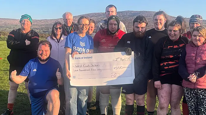 A charity spinathon will be held on Friday May 30th in the Clonakilty Bank of Ireland branch from 10am to 4pm to support the West Cork Jesters journey to the IMART Mixed Abilities Rugby World Cup. The bank recently donated €500 to the cause.  On the day, everyone is welcome to take part in the spinathon to raise some funds.