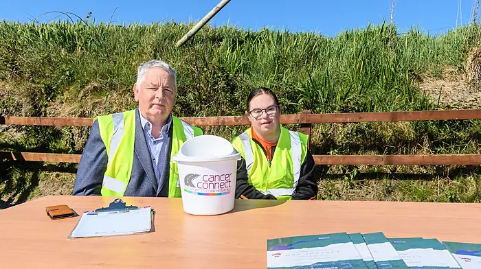 Brian and Emily Cotter from Dunmanway busy selling tickets at the Long Strand tractor, truck and car run which started at The Fish Basket, Castlefreke. The run was held in aid of Cancer Connect and the West Cork Jesters. (Photo: David Patterson)