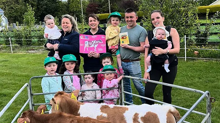 The children and staff at Care-A-Lot childcare in Crossbarry recently had a surprise visit from some of the children's parents. Fergal and Amy Coughlan brought two calves from their farm and Fergal spoke to the children about the different types of cows and what the Carbery factory does as a local company and the process of making cheese. The Carbery group kindly sponsored goodie bags for all the children who had a great day.