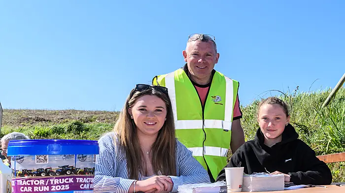 Meghan, Don and Ella Coakley from Clonakilty were all helping again this year at the Long Strand tractor, truck and car run which started at The Fish Basket, Castlefreke. The run was held in aid of Cancer Connect and the West Cork Jesters.  (Photo: David Patterson)
