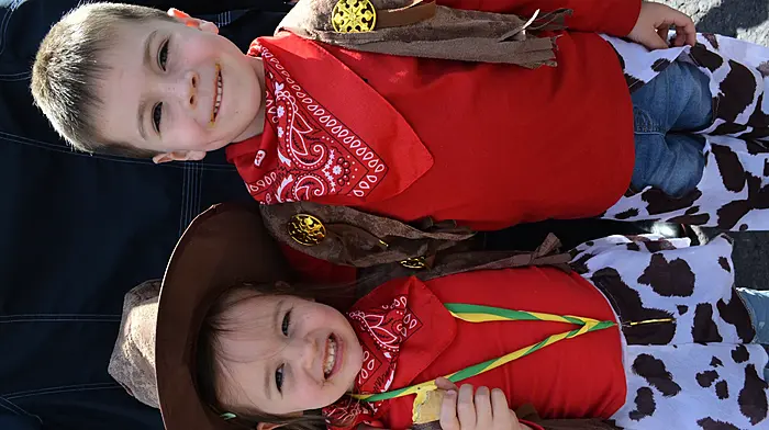 Cillian and Caoimhe Cronin, Ballydehob who were among the prizewinners in the fancy dress  at Ballydehob Country Music Festival over the weekend. (Photo: Anne Minihane)