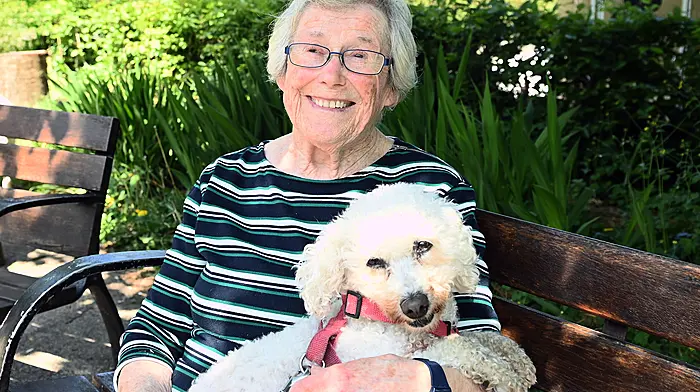 Colette Hayes , Western Road, Clonakilty and her dog Lola taking it easy in Kennedy Gardens.    (Photo: Martin Walsh)