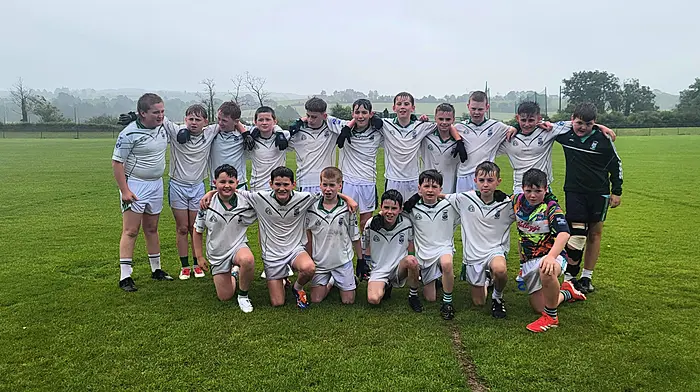 The Ilen Rovers U12 boys who won their league match last Monday evening. Back: Ferdinand O'Driscoll, Hugo O'Driscoll, Conor O'Sullivan, Cathal Ronan, Elliot Sellars, Conor Duggan, Fionn Daly, Oran Keane, Ian Fitzgerald, Jack O'Driscoll and Shane Duggan. Front: Liam O'Neill, Jimmy McDonagh, Darragh Murphy, Sean Duggan, Danny Coakley, Charlie Crowley and Stephen O'Mahony.