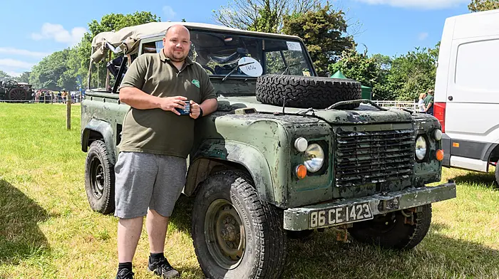 Thomas McCormick (Skibbereen) brought a 1986 Land Rover Military Defender to the 28th Annual Innishannon Steam & Vintage Rally in aid of the Irish Cancer Society which has raised almost €2 million since 1997.
Picture: David Patterson, Tractor Run – Cork