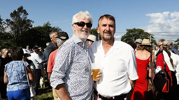 Donal McSweeney and Brendan Hurley enjoying at the launching of Fastnet Film Festival in Schull. (Photo: Carlos Benlayo)