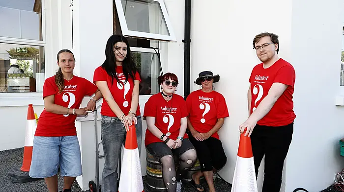 Volunteers at the lauching of Fastnet Film Festival in Schull were Maria Schlottterbeck, Mischa Shah, Pia Roycroft, Liz Curry and Gerge Lynch.  (Photo: Carlos Benlayo)