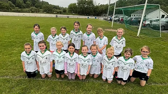 Our Ilen Rovers U8 girls had a great morning in Leap last Saturday morning. Back: Isabelle Sheehy, Rowan Murphy, Orla Hickey, Clodagh Goggin, Chloe Keohane, Jessica O’Sullivan and Sadie Kiely. Front: Ciara Duggan, Ellie Hannick, Róisín Cottrell, Marta Marchenko, Muireann Daly, Wren Putze, Ella MacAuley, Róisín O’Driscoll and Sofia Lee.