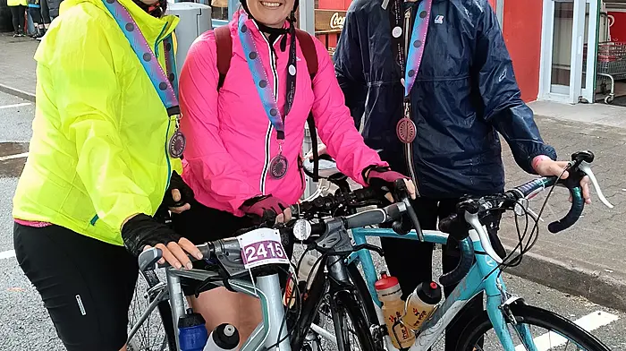 Patricia O'Neill, Claire Kelleher and Susan Power completed the Ring of Beara charity cycle on behalf of Beara West Family Resource Centre and Castletownbere Day Care Centre.