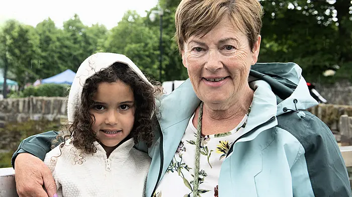 Bernadette McCarthy from Barryroe and her granddaughter Amirah enjoying time together on Bridge Street, Clonakilty.  (Photo: Martin Walsh)