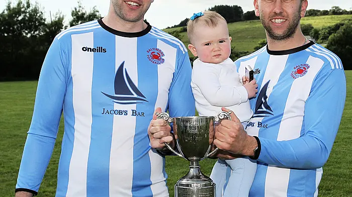 Alan Davis with his brother John and baby Lottie. (Photo: Paddy Feen)