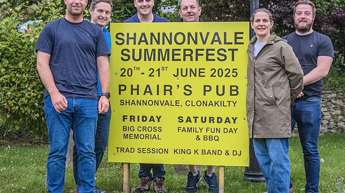 Alan Dromey, Conor O’Neill, Ger Connolly, Joe Knowles, Louise Kingston and Stephen O’Connell, members of the Shannonvale Community Group, assembled to announce their Summerfest programme of events for next weekend.   (Photo: Gearoid Holland)