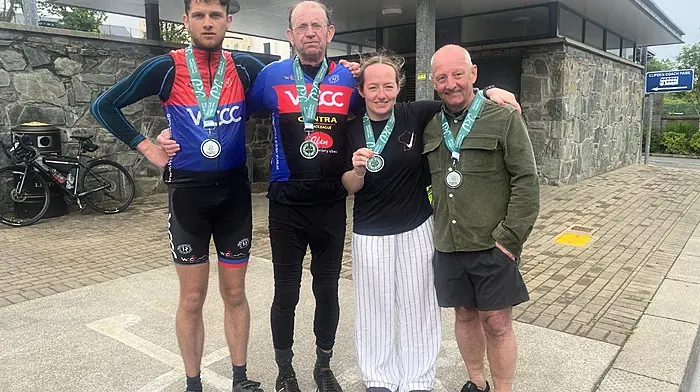 Conor and Connie O’Mahony from Rossmore and Timmy and Rachel O’Regan from Leap completed the 140km Tour De Conamara cycle in May as a fundraiser for Cancer Connect.