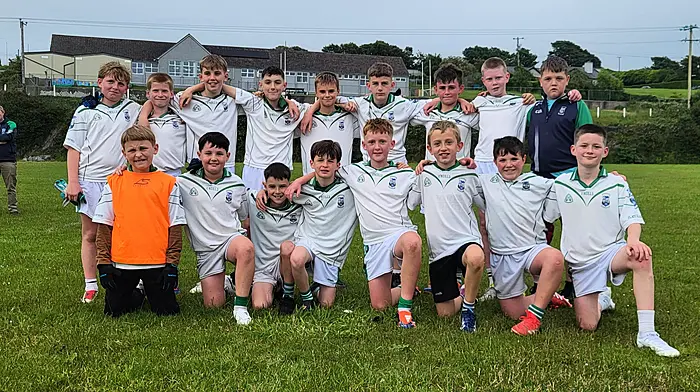 The Ilen Rovers U12 boys who won their league match against Castlehaven last Friday evening in Rath. Back: Hugo O'Driscoll, Darragh Murphy, Fionn Daly, Conor Duggan, Oran Keane, Elliot Sellars, Jack O'Driscoll, Ian Fitzgerald and Shane Duggan. Front: Herman Marchenko, Liam O'Neill, Seán Duggan, Danny Coakley, Conor O'Sullivan, Daniel Swanton, Stephen O'Mahony and Cathal Ronan.
