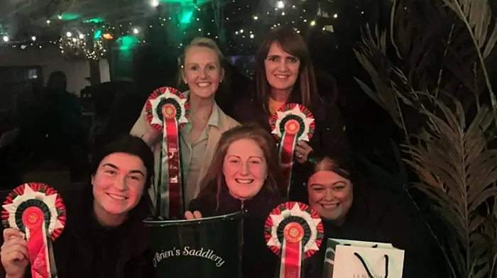 The Carbery Hunt Pony Club held a table quiz for the Irish Cancer Society at the Kilbrittain Inn last Friday night. The winning team was Tara Daly, Nicola McCarthy, Jayne McCarthy, Caroline O’Driscoll and Claire O’Rourke.