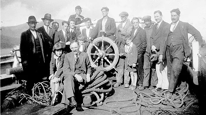 Bere Island men on boat, early 1900s.  (Photo: Bere Island Photo Archive)