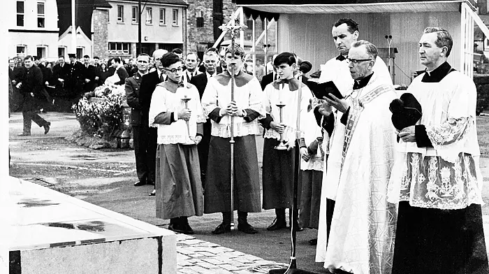 Blessing the St Brendan statue, 1969.  (Photo: Ian Vickery)