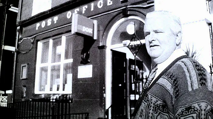 A photo of Eoin O'Neill (Kinsale) when he retired from a long and distinguished career with An Post in the 1990s. He was also an outstanding servant to Kinsale GAA and Kinsale Credit Union.