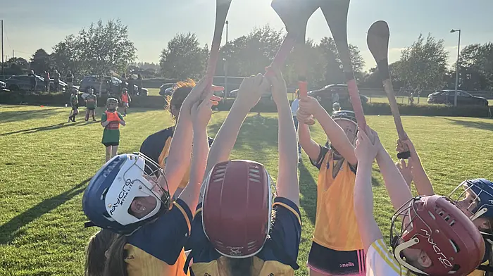 St Patrick's young camogie players are aiming high under sunny skies.