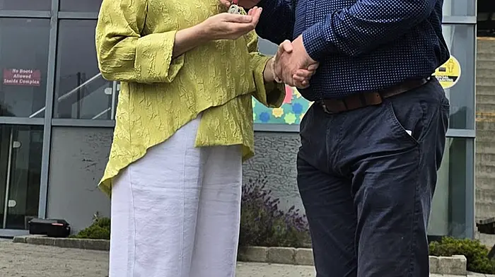 Clonakilty GAA complex manager Pádraig O’Reilly handing over keys to Dr Fiona O’Reilly who will shortly open her general practice ‘Ahamilla Surgery’ at the complex. Fiona graduated in medicine in UCC in 1992 and comes from Carraignavar, Cork. She has been a general practitioner in Clonakilty for 25 years, based mainly at Emmet Square, and is a friendly familiar face to many in Clonakilty.